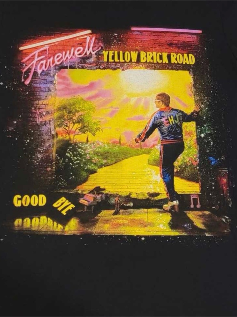 Elton John Graphic Band Tee | Black | Size Large